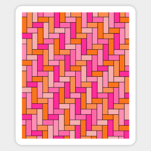 Geometric Tiles in Pink and Orange Sticker